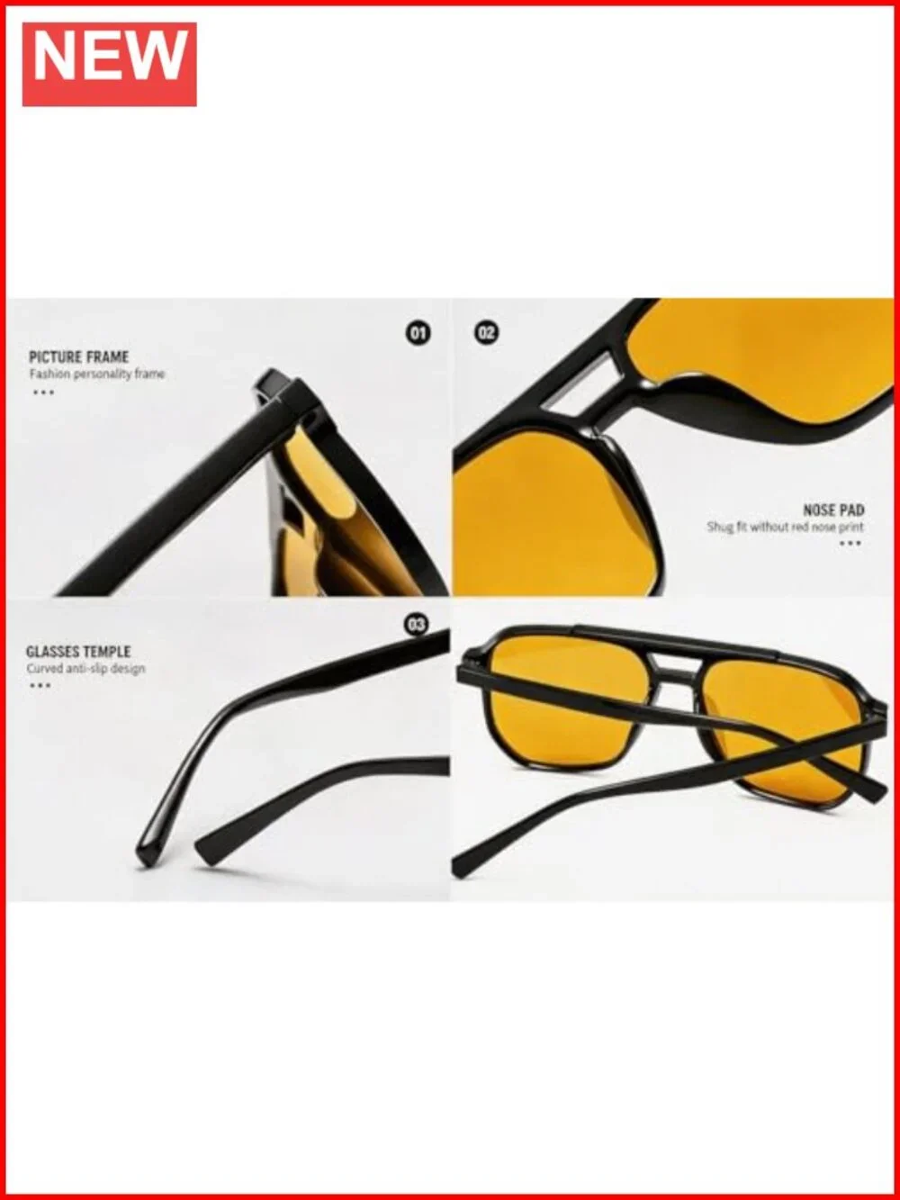 Retro Square Aviator Sunglasses UV400 Vintage Trendy Narrow Frame Sun Glasses